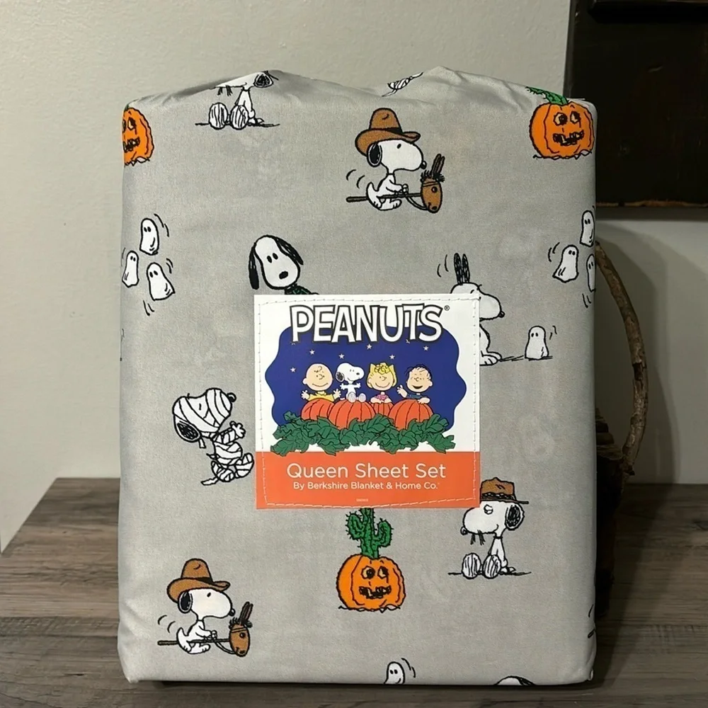 NEW PEANUTS SNOOPY COWBOY STICKPONY CACTUS JACK O LANTERN HALLOWEEN QUEEN SHEETS